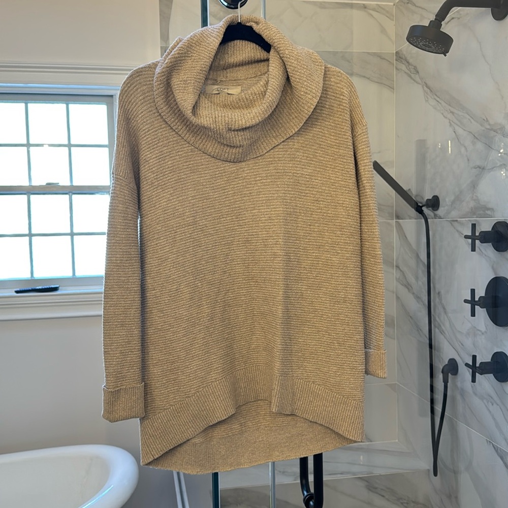 Loft Beige Cowlneck Sweater M